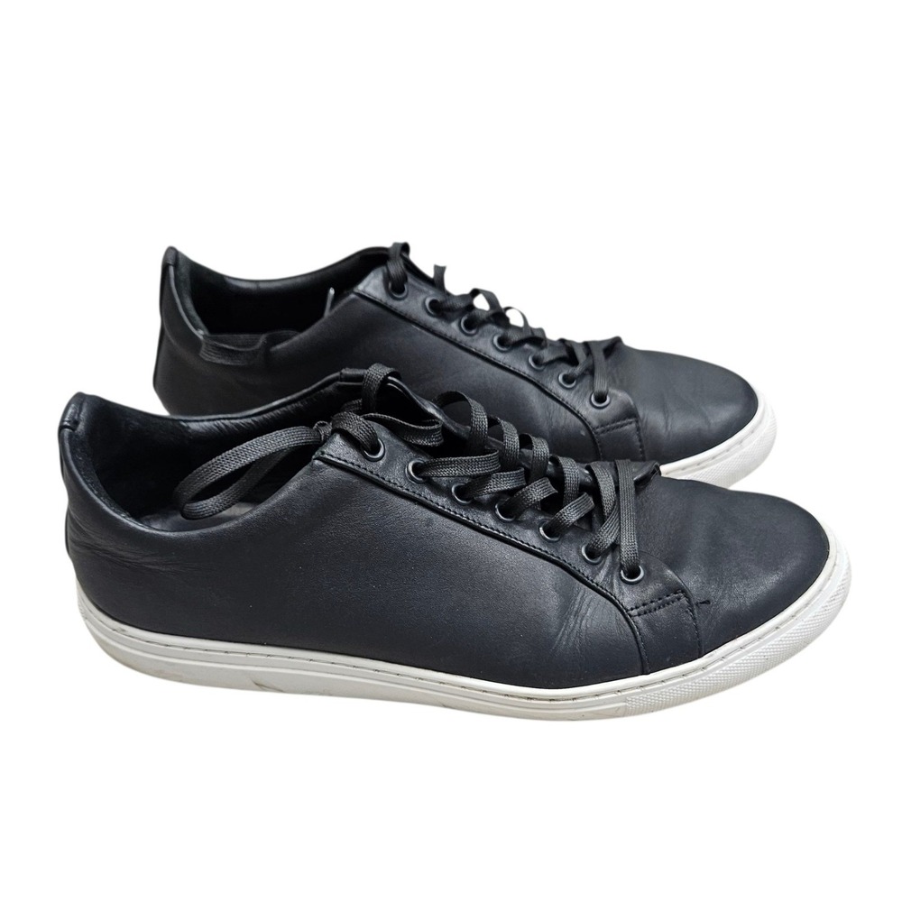 Thursday‎ Everyday Black Leather Lace Up Low Top Sneakers Men's 10 Minimalist